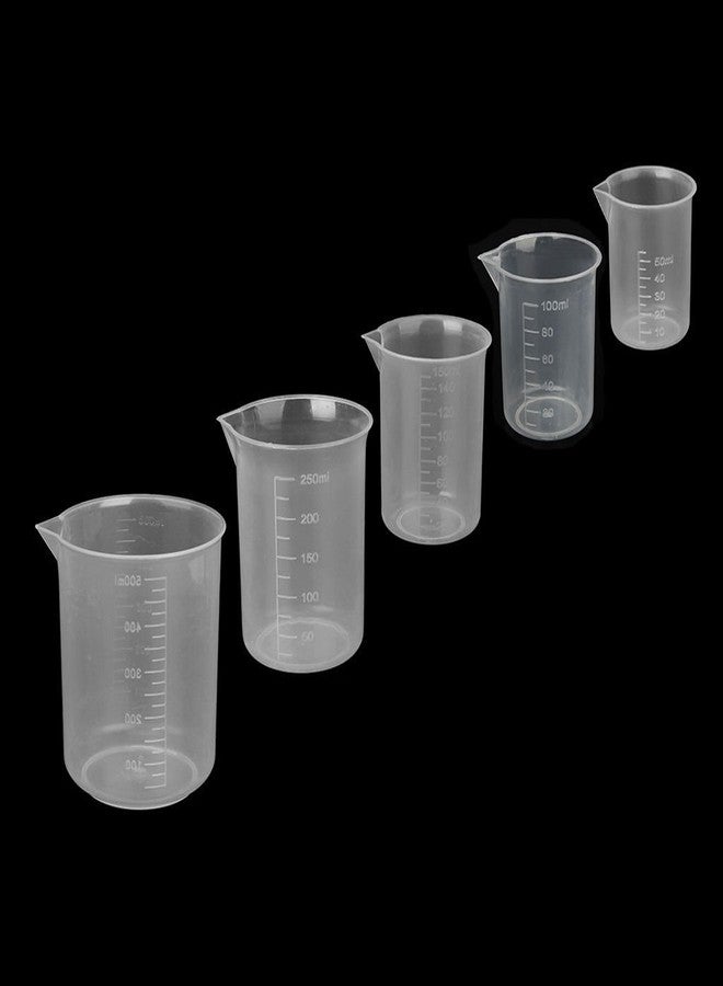 Truvic 50ml 100ml (250ml-2) 500ml Plastic Science Beaker Set Measuring Cup - 5pcs - Image 3